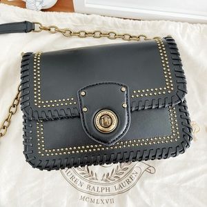 Ralf Lauren Black Genuine leather small cross body purse